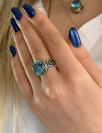 Mavi Zirkon Taş Yüzük