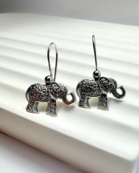 Fil Figür Gümüş Küpe