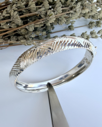 Gümüş Desen Kelepçe Bileklik