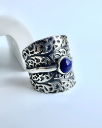 Lapis Lazuli Taş Gümüş Yüzük
