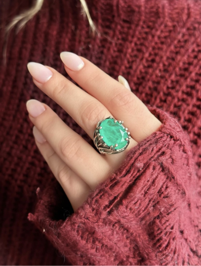 Paraiba Taş Gümüş Yüzük